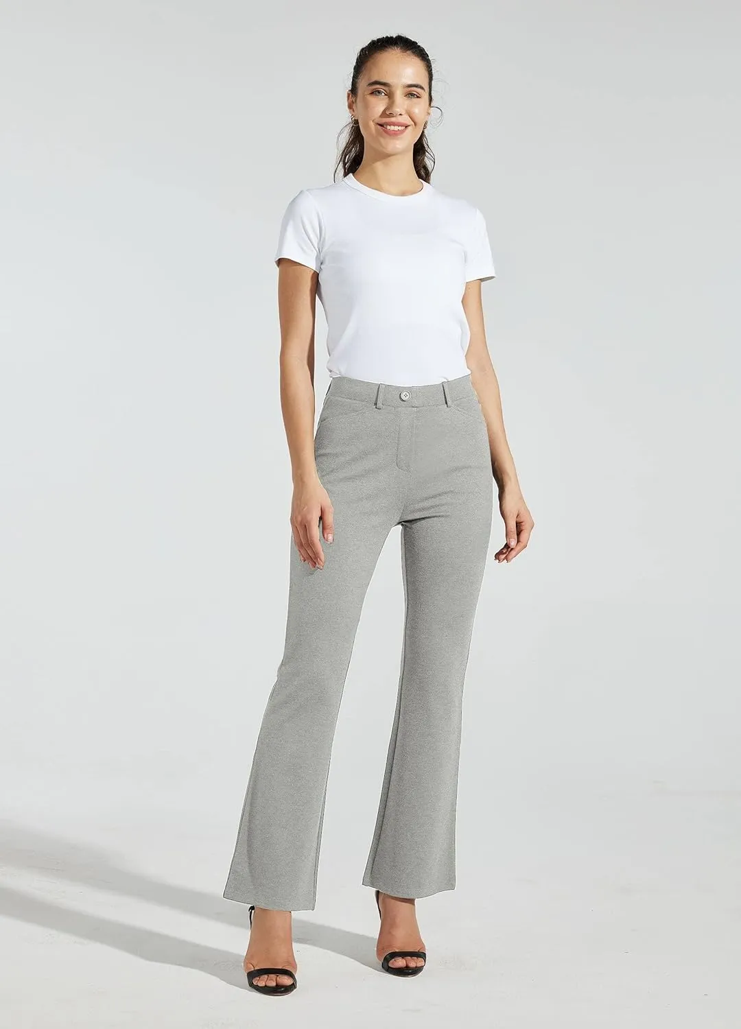Women's Yoga Dress Pants Bootcut Work Slacks Stretch Office with Belt Loops 4 Pockets 28“/29"/30"/31"/33"
