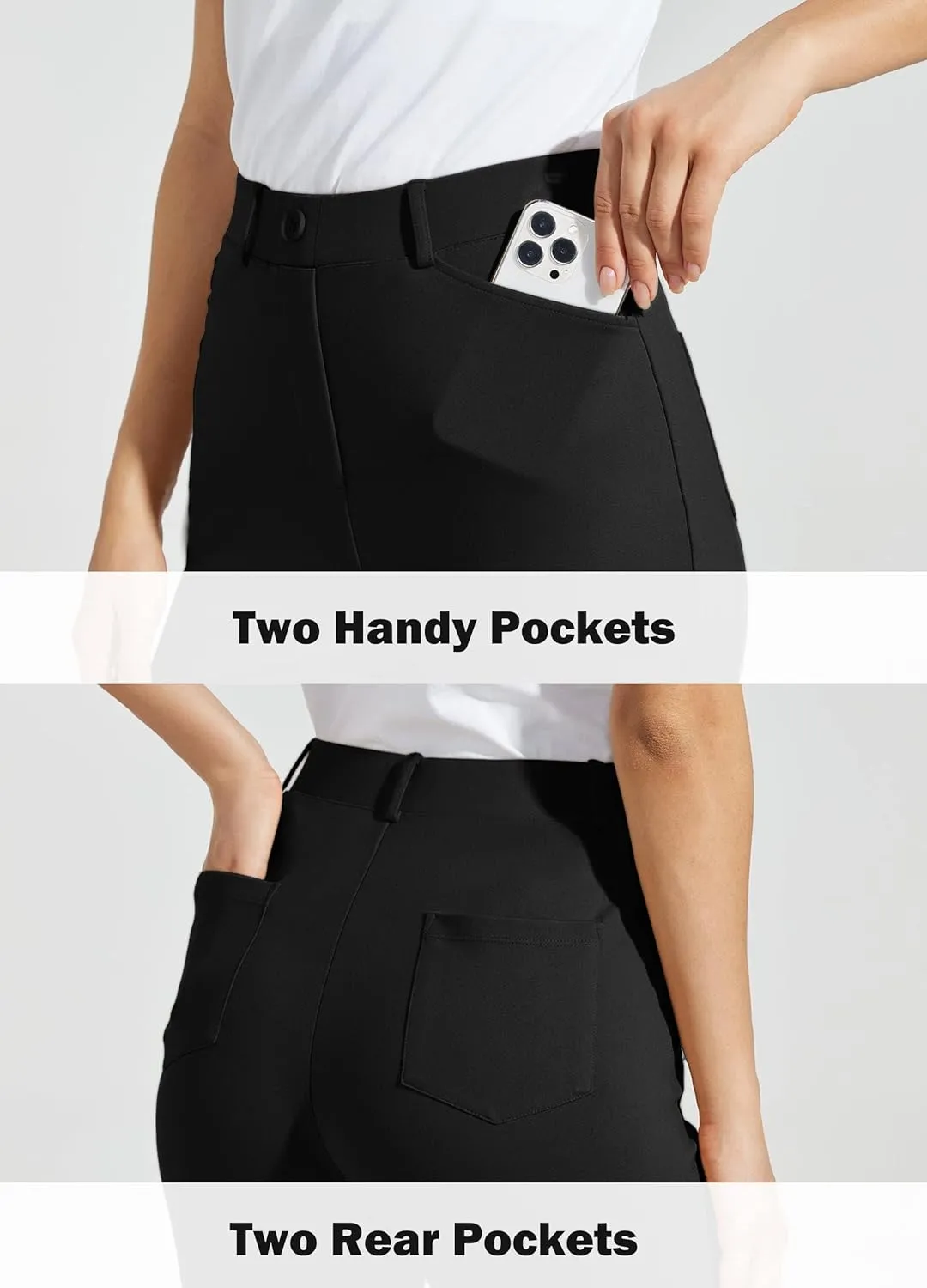 Women's Yoga Dress Pants Bootcut Work Slacks Stretch Office with Belt Loops 4 Pockets 28“/29"/30"/31"/33"