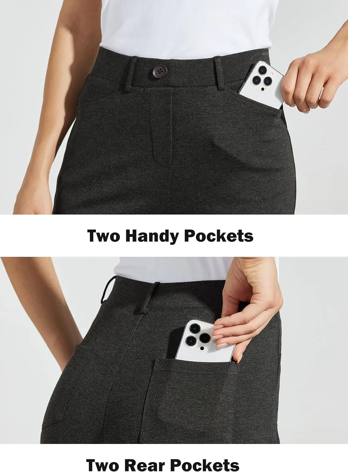 Women's Yoga Dress Pants Bootcut Work Slacks Stretch Office with Belt Loops 4 Pockets 28“/29"/30"/31"/33"