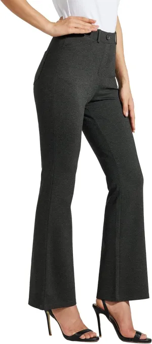 Women's Yoga Dress Pants Bootcut Work Slacks Stretch Office with Belt Loops 4 Pockets 28“/29"/30"/31"/33"