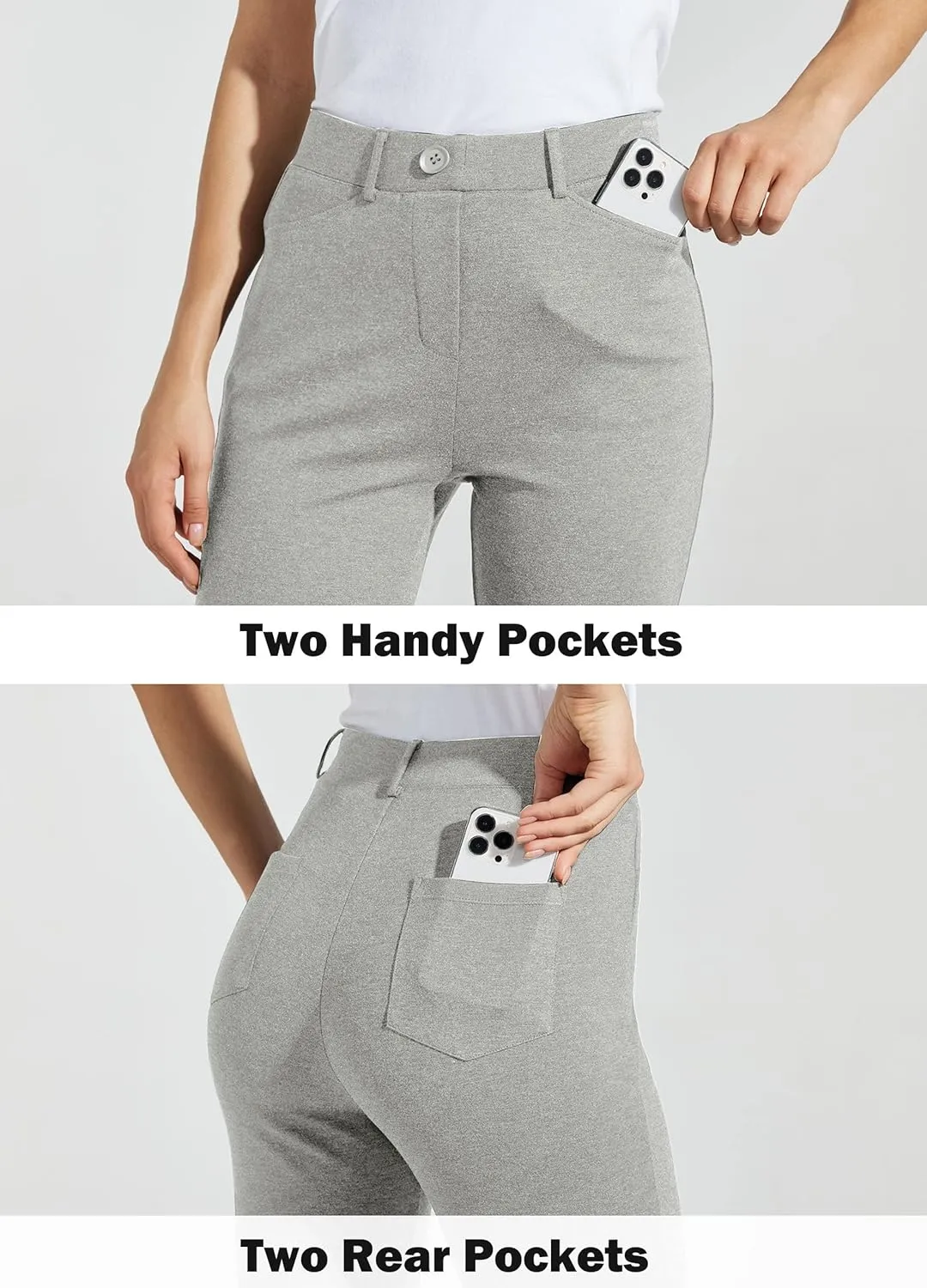 Women's Yoga Dress Pants Bootcut Work Slacks Stretch Office with Belt Loops 4 Pockets 28“/29"/30"/31"/33"