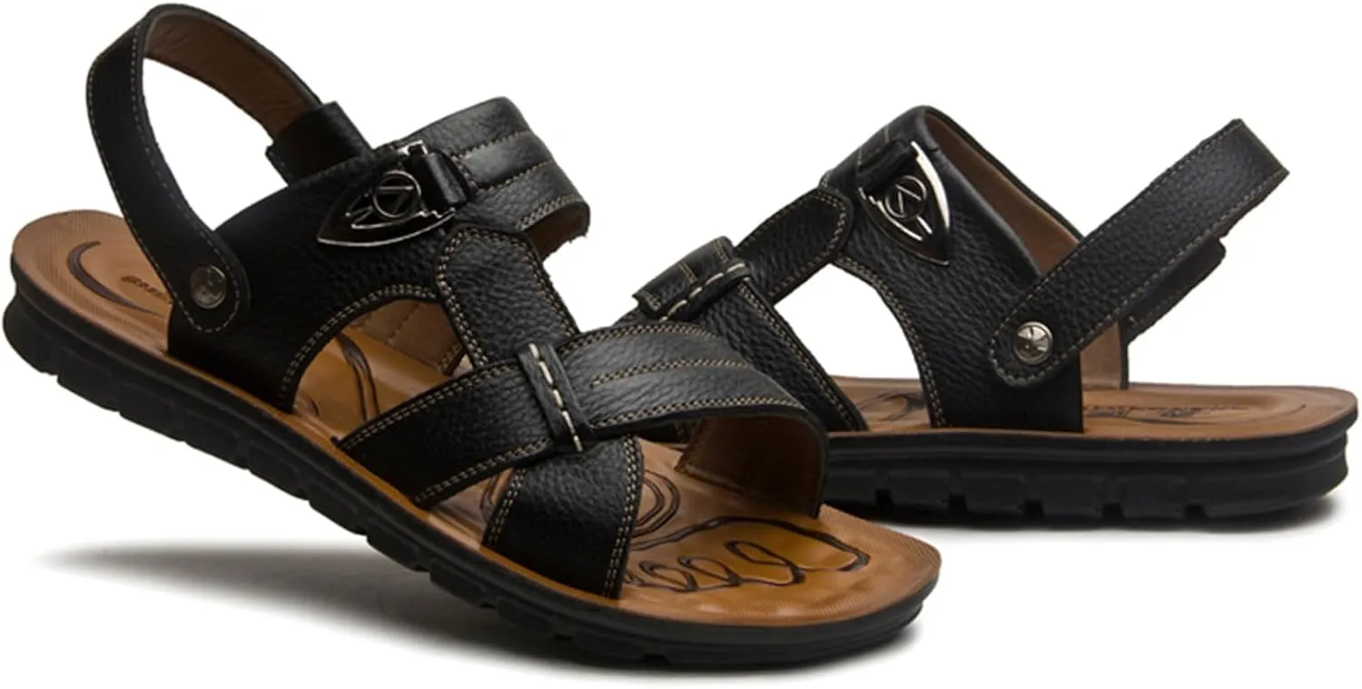 WUIWUIYU Mens' Big Boys' Casual Sandals Open Toe Summer Flats Water Beach Slippers Stream-Treakking Shoes