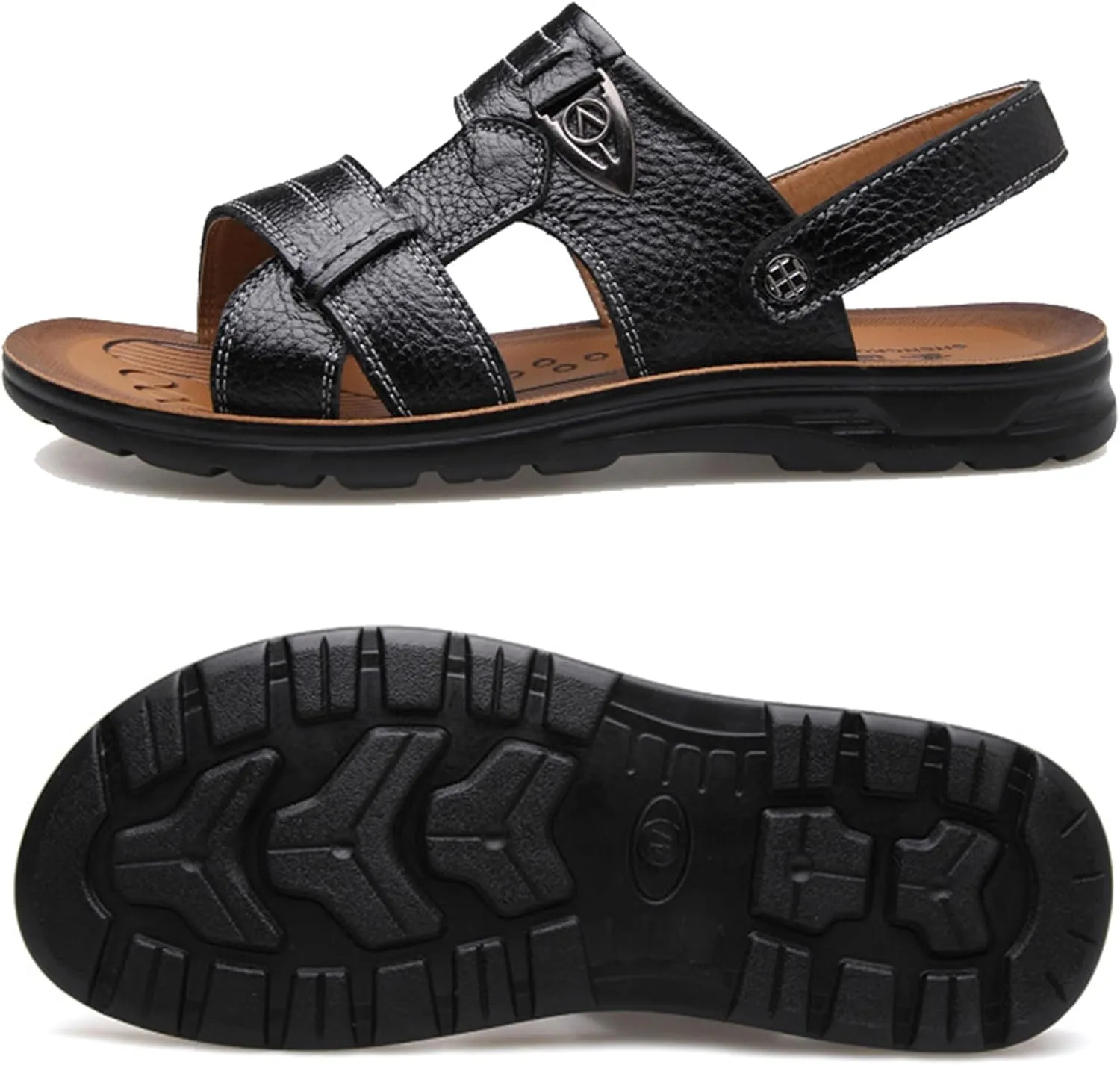 WUIWUIYU Mens' Big Boys' Casual Sandals Open Toe Summer Flats Water Beach Slippers Stream-Treakking Shoes