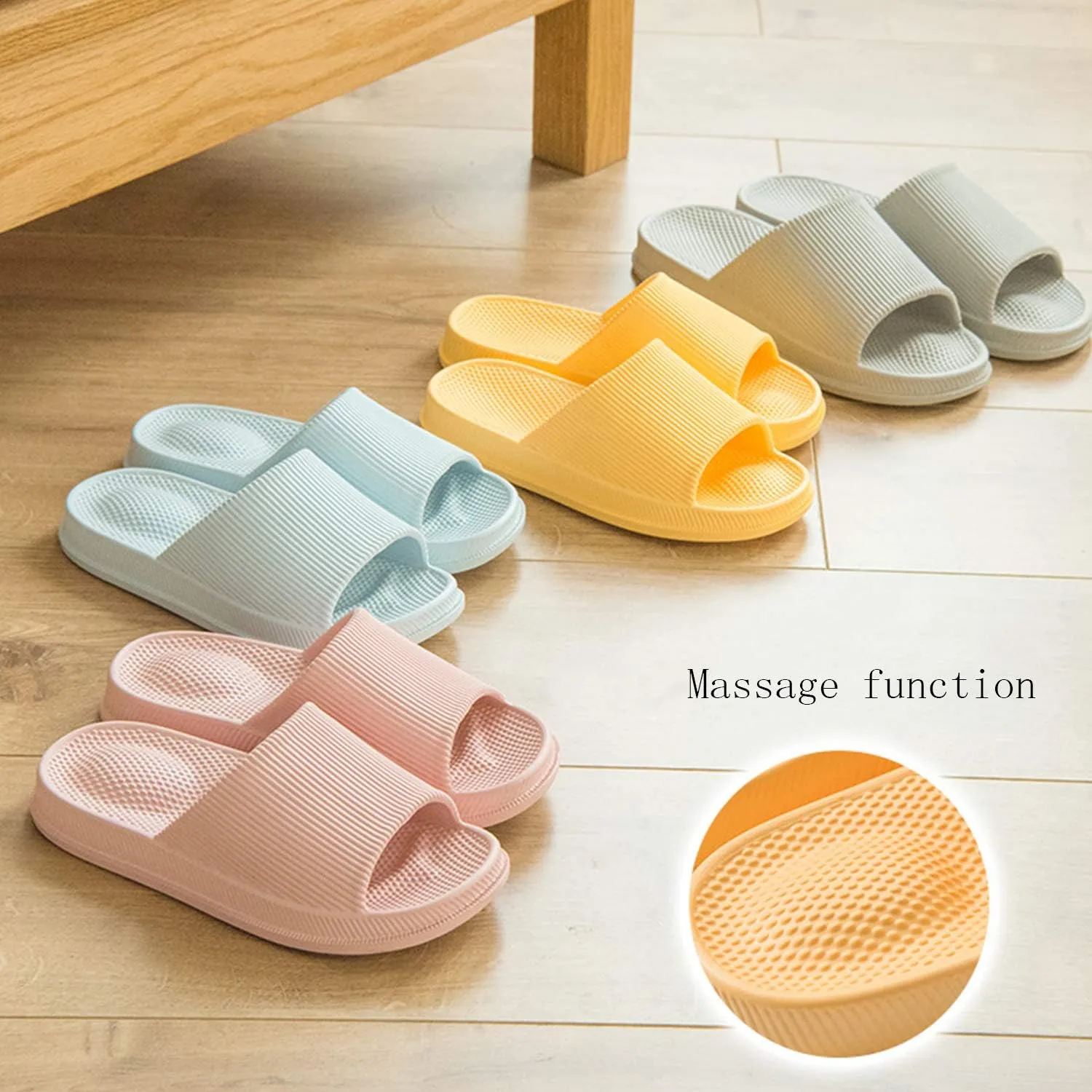 WYSBAOSHU Slippers for Women and Men House Slides Shower Sandals Non-Slip Spa Massage Foam Bathroom Pool Shoes
