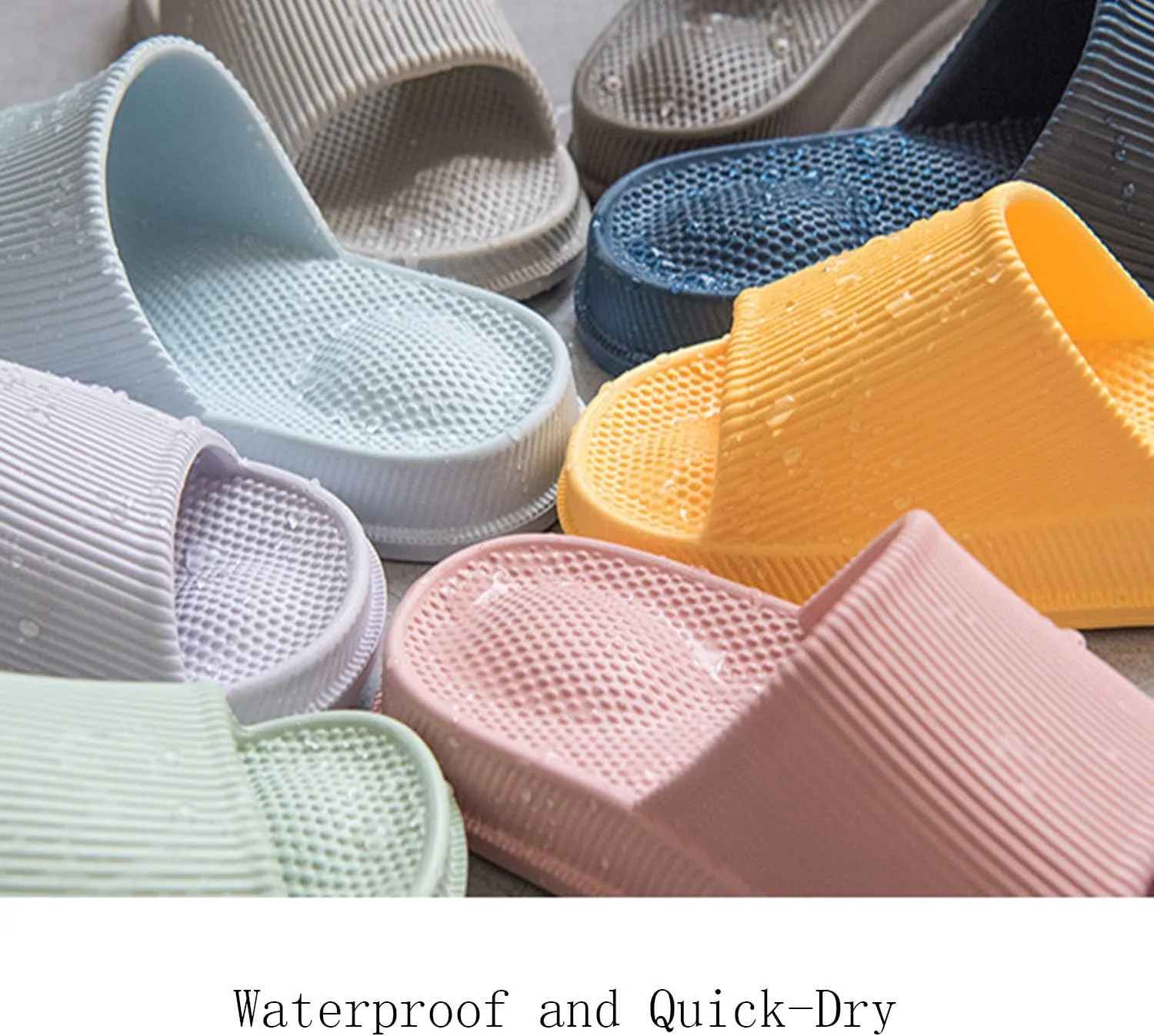 WYSBAOSHU Slippers for Women and Men House Slides Shower Sandals Non-Slip Spa Massage Foam Bathroom Pool Shoes
