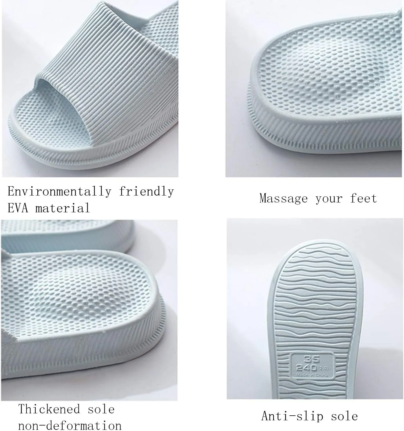 WYSBAOSHU Slippers for Women and Men House Slides Shower Sandals Non-Slip Spa Massage Foam Bathroom Pool Shoes