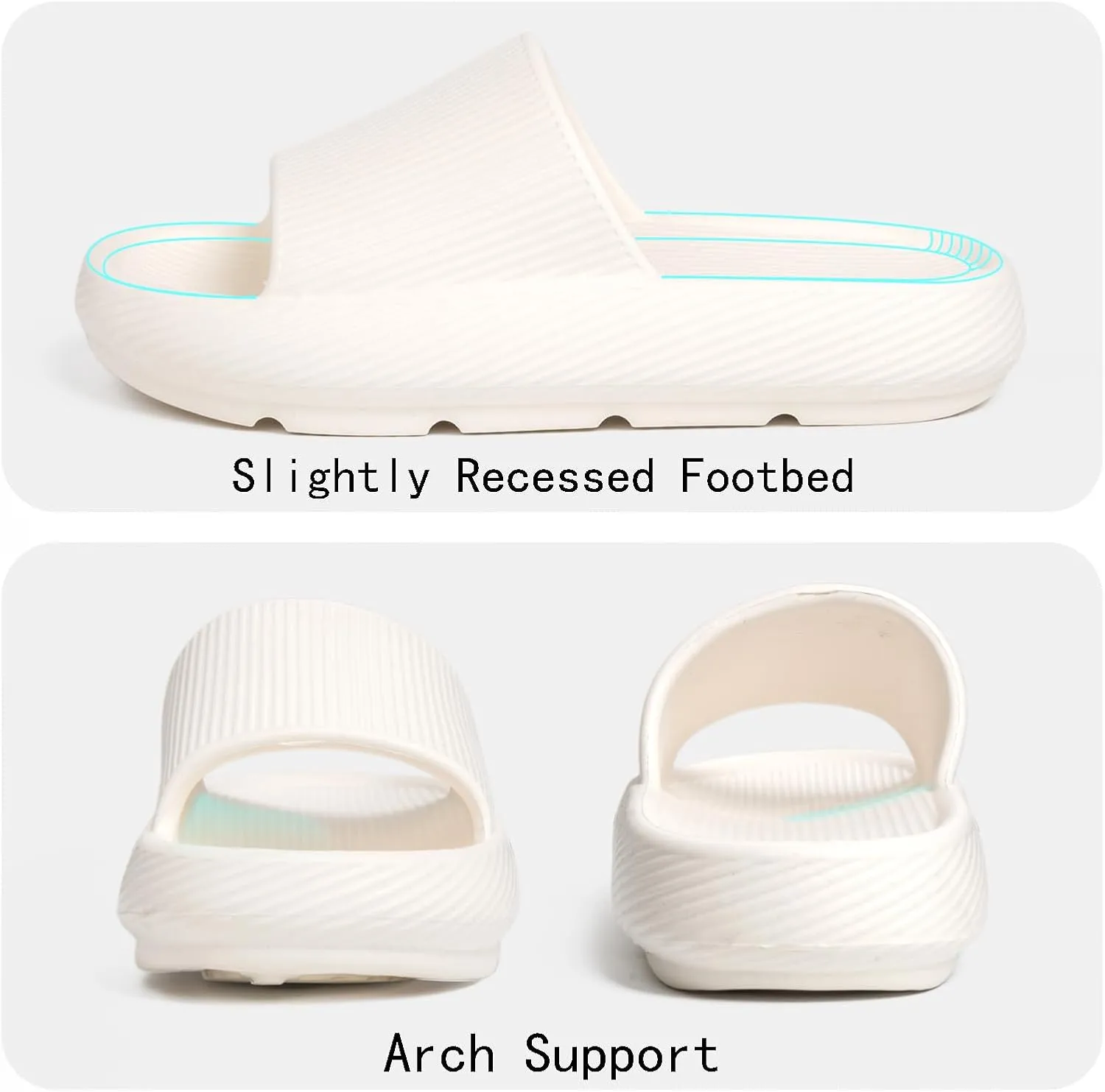 XIXITIAO Pillow Slippers for Women and Men, Soft Summer Cloud Sandals, Non Slip Quick Drying Shower Slides, Cushioned Thick Sole, Comfort Indoor and Outdoor Shoes