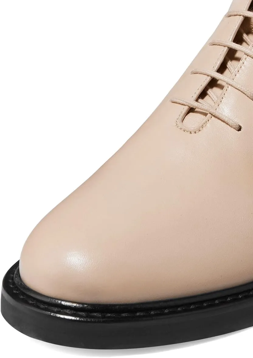 XYD Women Girls Combat Boots Lug Sole Stacked Chunky Heel Front Lace Up Back Zipper Flat Ankle Booties Fashion Walking Daily Shoes