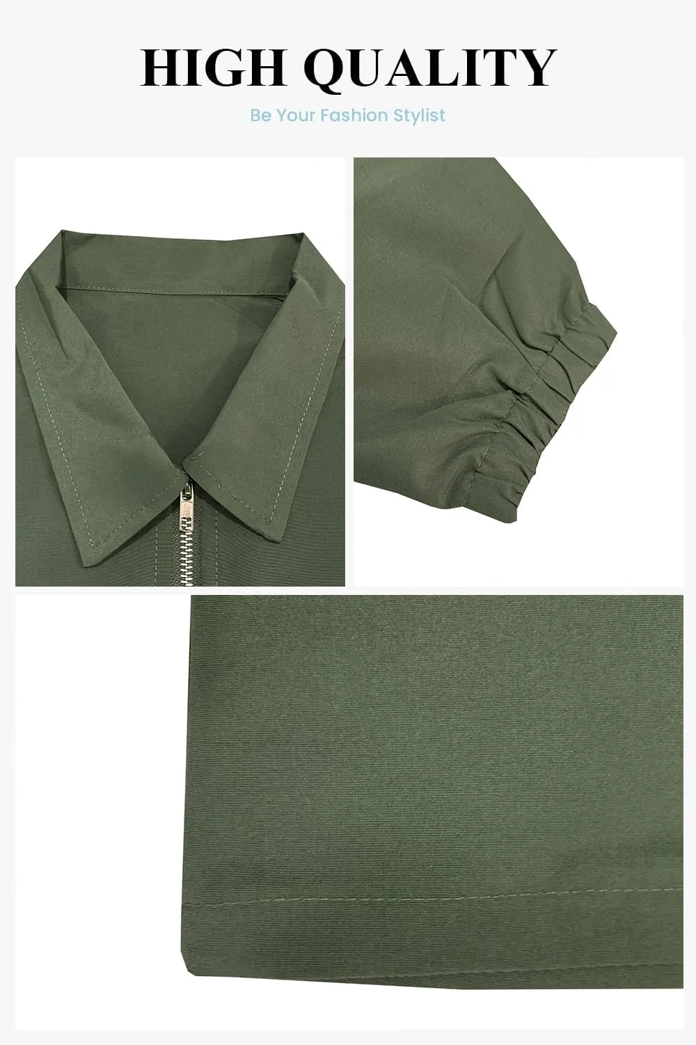 XZLUFNY Casual Safari Dress for Women Long Sleeve Zipper Drawstring Cargo Dresses