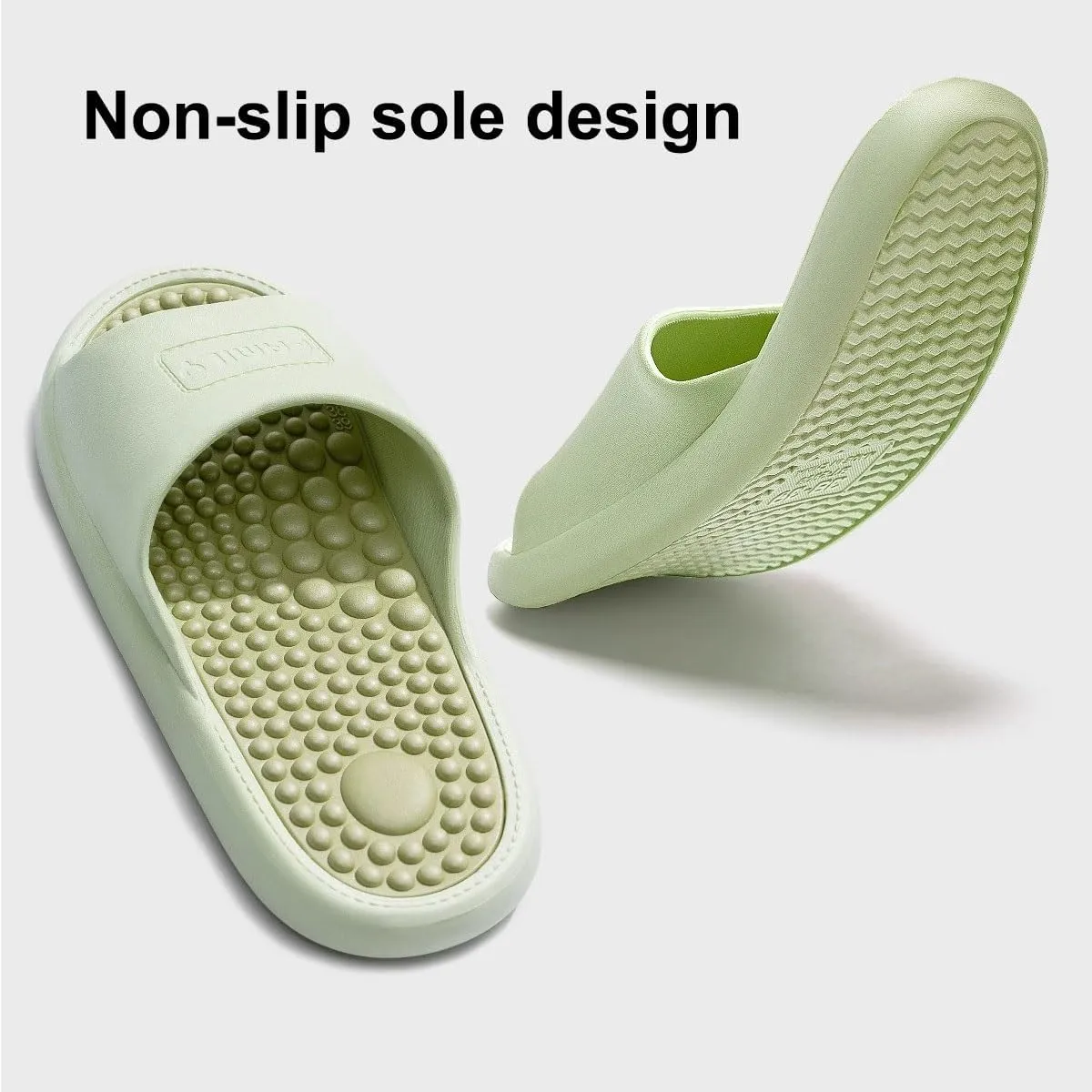 YCKEGEW Mens Womens Massaging Slipper, Bathroom Shower Shoes,Foot Massager for Plantar Fasciitis Acupressure Slippers House Slipper(White Pink,40-41 EU)