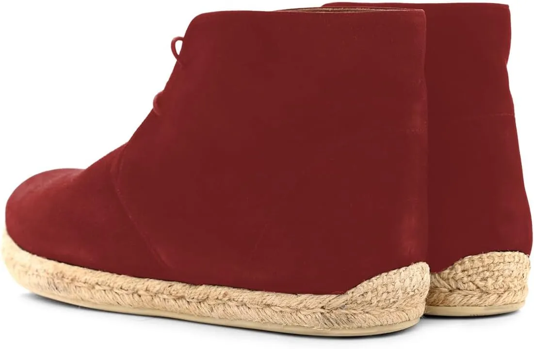 YDN Women Classic Ankle Boots Round Closed Toe Booties Braid Platform Heels Flats Lace Up Shoes Working Shopping Daily Size 4-16 US