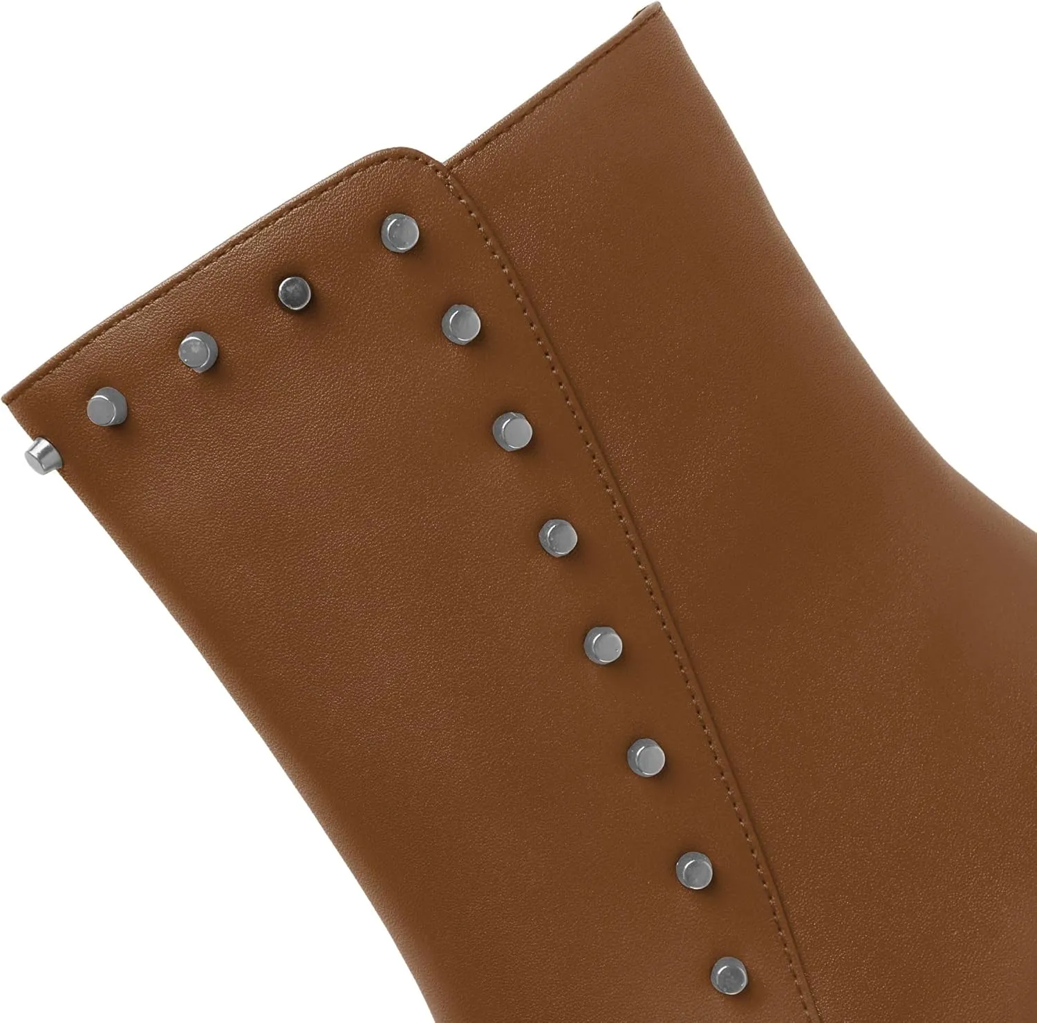 YODEKS Womens Ankle Booties 3.7 Inch Heel Chunky Boots Rivet Beaded Studded Pointed Toe Side Zipper Boots Size 5-13