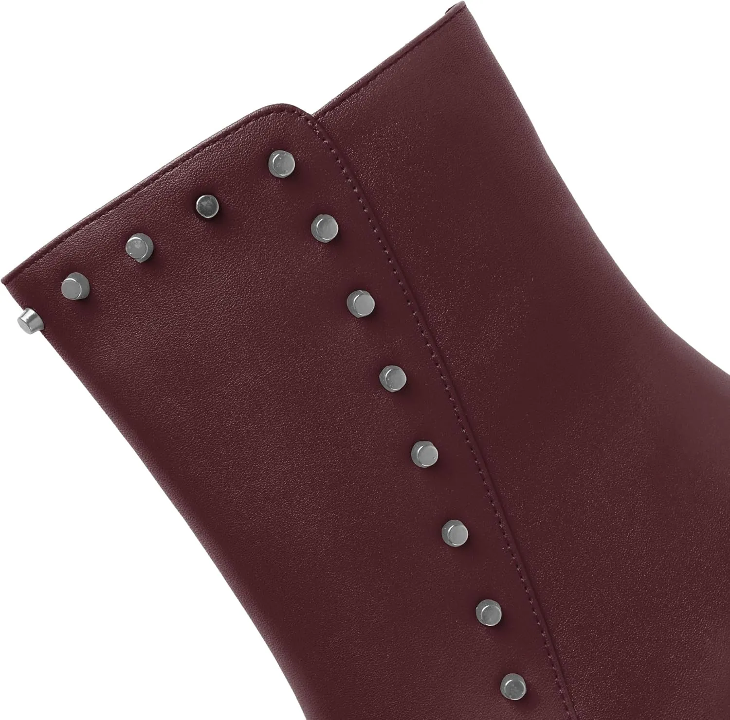 YODEKS Womens Ankle Booties 3.7 Inch Heel Chunky Boots Rivet Beaded Studded Pointed Toe Side Zipper Boots Size 5-13