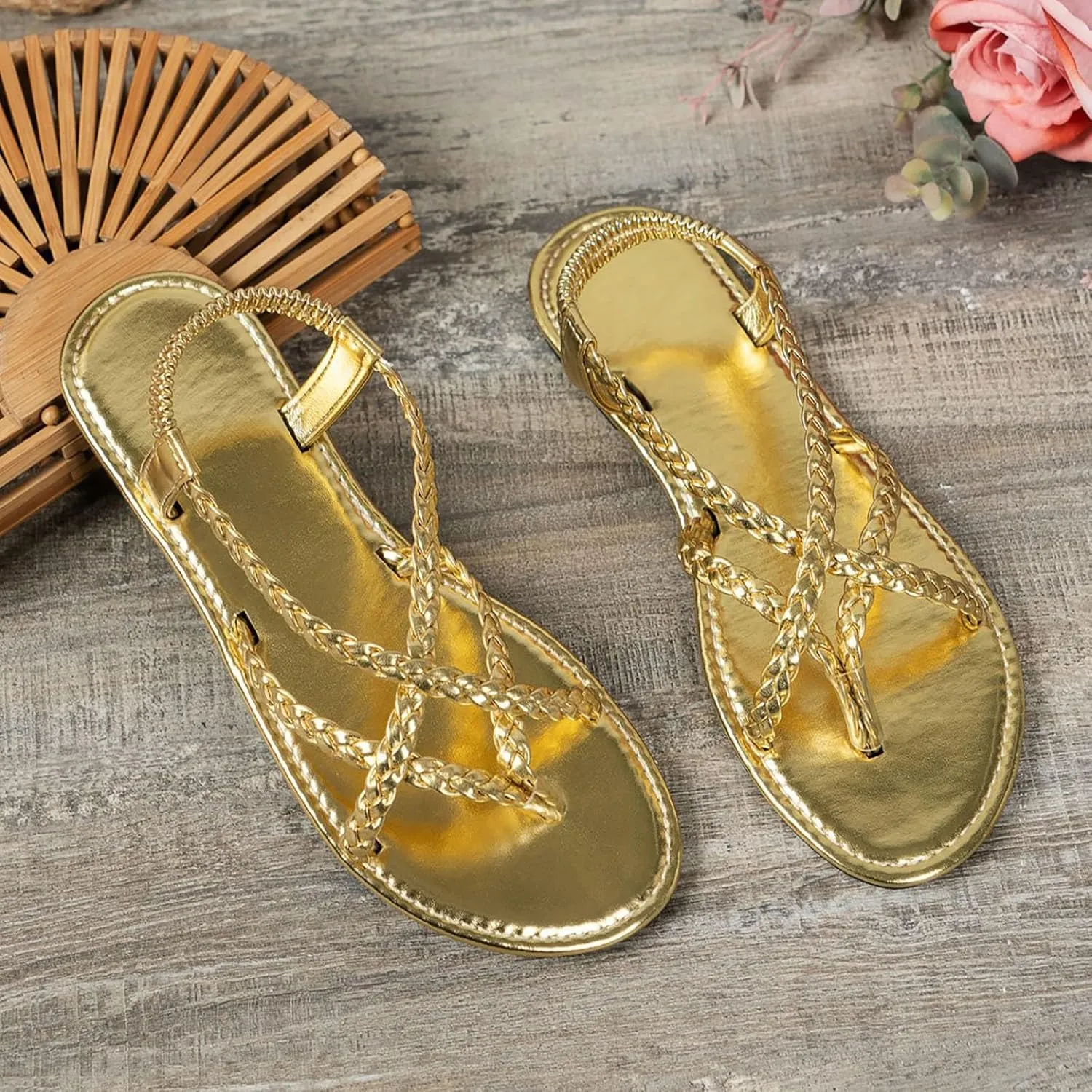 Yoga Mat Comfortable Flat Sandal for Women Casual Summer Comfortable Walking Shoes Party Sandals for Women