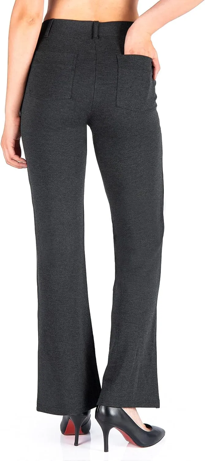 Yogipace,Belt Loops,Women's Petite/Regular/Tall Flare Yoga Dress Pants