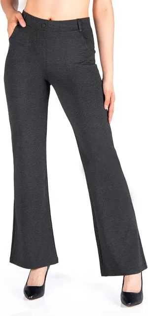 Yogipace,Belt Loops,Women's Petite/Regular/Tall Flare Yoga Dress Pants