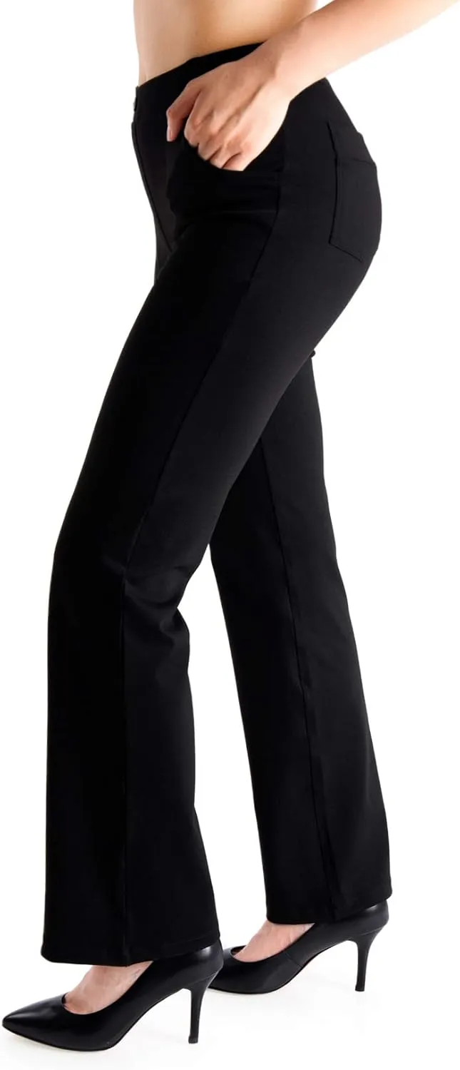 Yogipace,Belt Loops,Women's Petite/Regular/Tall Flare Yoga Dress Pants