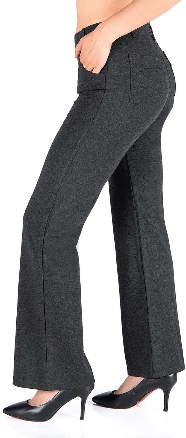 Yogipace,Belt Loops,Women's Petite/Regular/Tall Flare Yoga Dress Pants