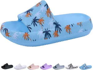 Youecci Cloud Slides for Kids丨Shower Slippers Bathroom Pool Sandals丨Boys Girls Comfy Thick Sole Slippers丨Summer Non-Slip Beach Shoes