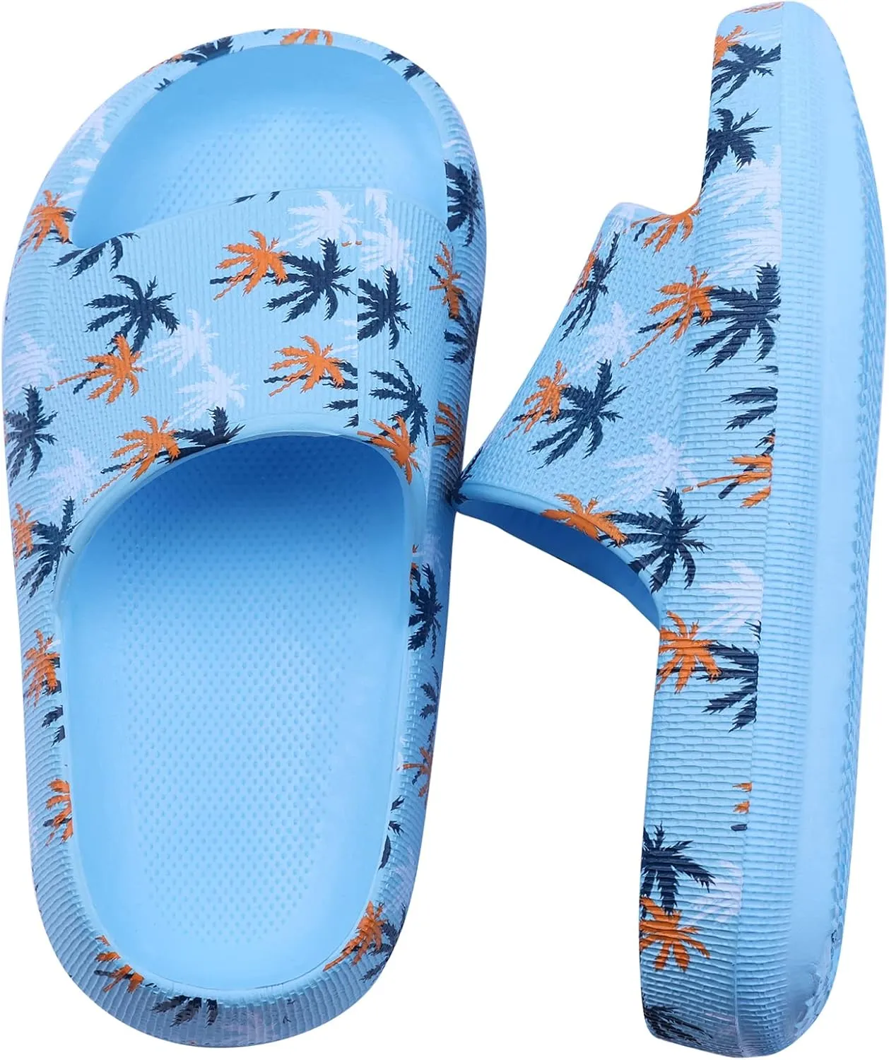 Youecci Cloud Slides for Kids丨Shower Slippers Bathroom Pool Sandals丨Boys Girls Comfy Thick Sole Slippers丨Summer Non-Slip Beach Shoes