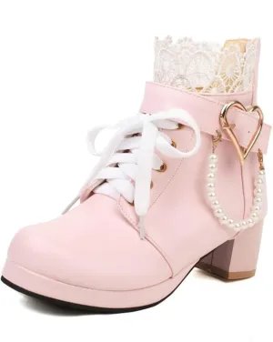 ZKXYFFS Women's Mary Janes Shoes Platform Chunky Heel Ankle Boots Gothic Cosplay Booties Strappy Bow Lace Party Dress Pumps Shoes
